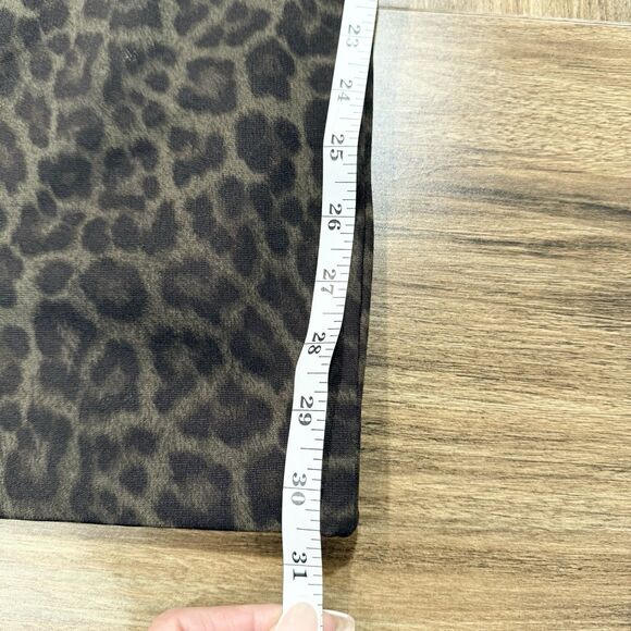 Michael Kors Leopard Print Sleeveless Back Zip Stretch Midi Dress Women Sz 24W - Picture 6 of 6